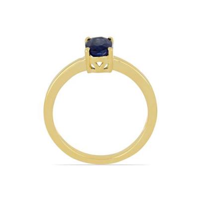 BUY STERLING SILVER GOLD PLATED NATURAL BLUE KYANITE GEMSTONE RING